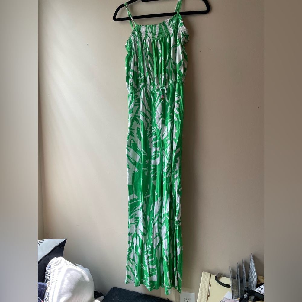 Lilly Pulitzer Target Girls XL Jumpsuit 14-16 green white